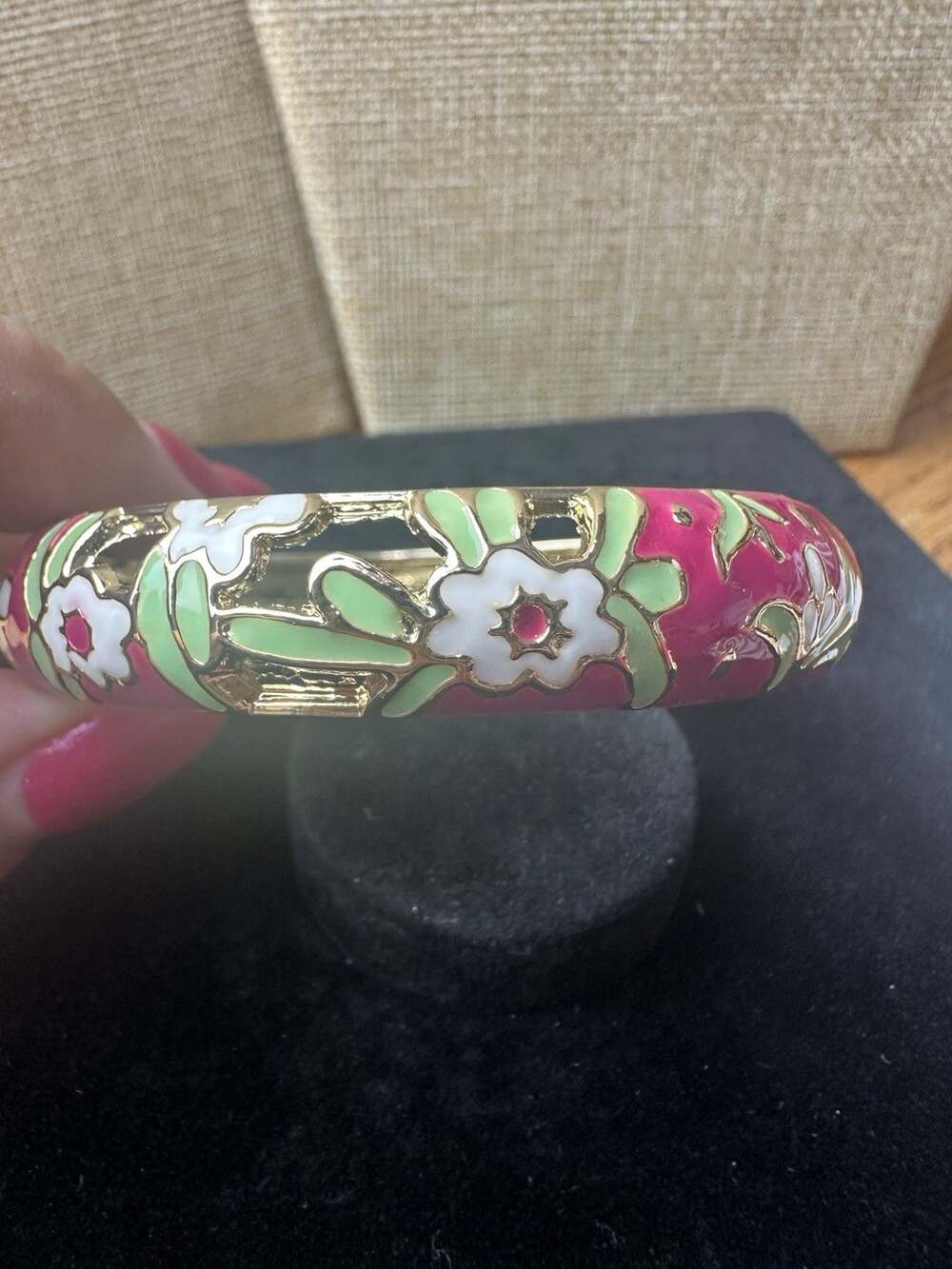 Sequin Nordstrom Multicolor Gold Tone Statement Enamel Bangle Bracelet # 357